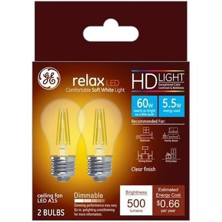 Current 5.5W Relax Light SW A15 LED Bulb, 2PK GE570764